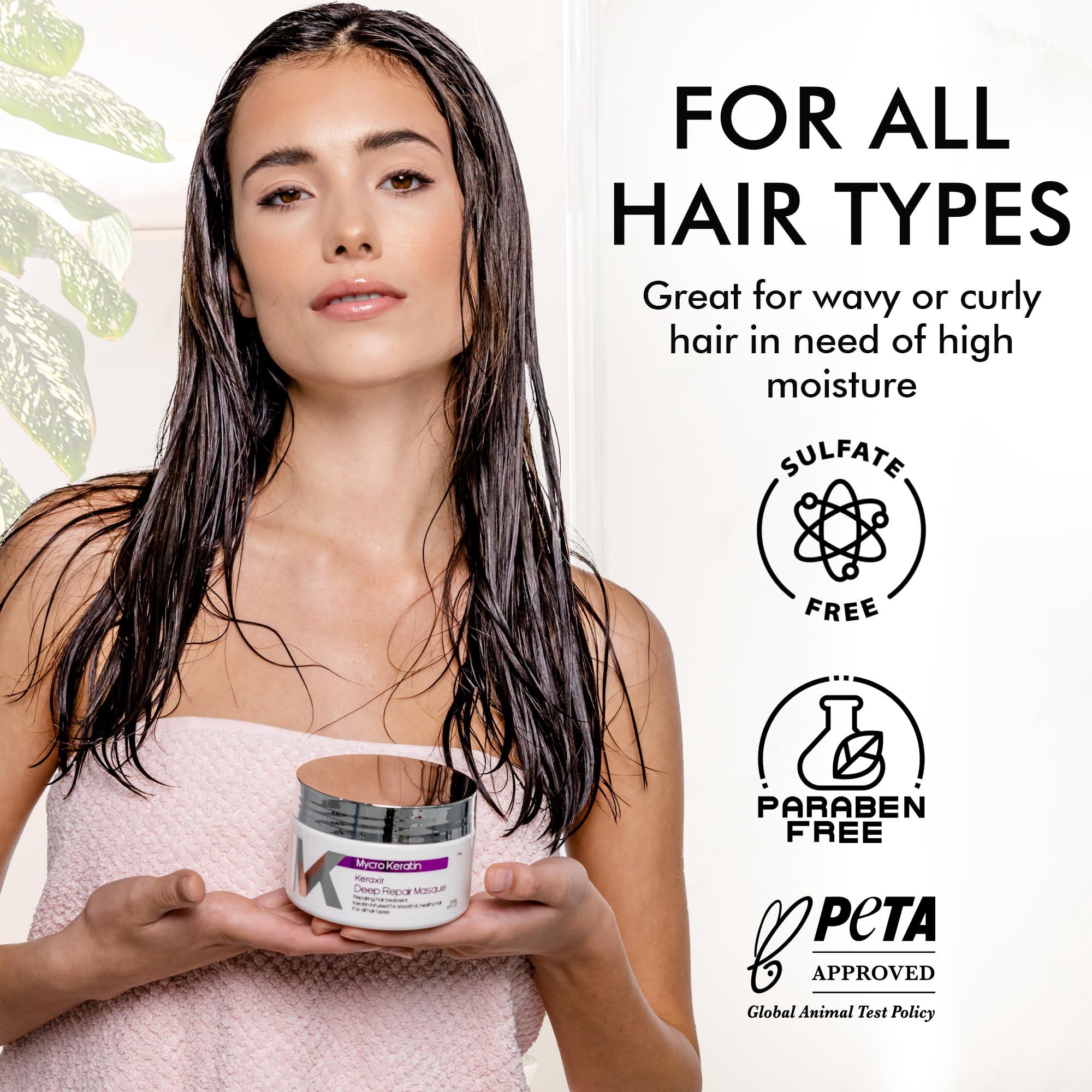 MK MYCRO KERATIN Mycro Keratin Keraxir Bonding Repair Hair Treatment-Hair Mask for Damaged Dry Hair, Deep Conditioner Hair Treatment for All Hair Types (16.9 oz)