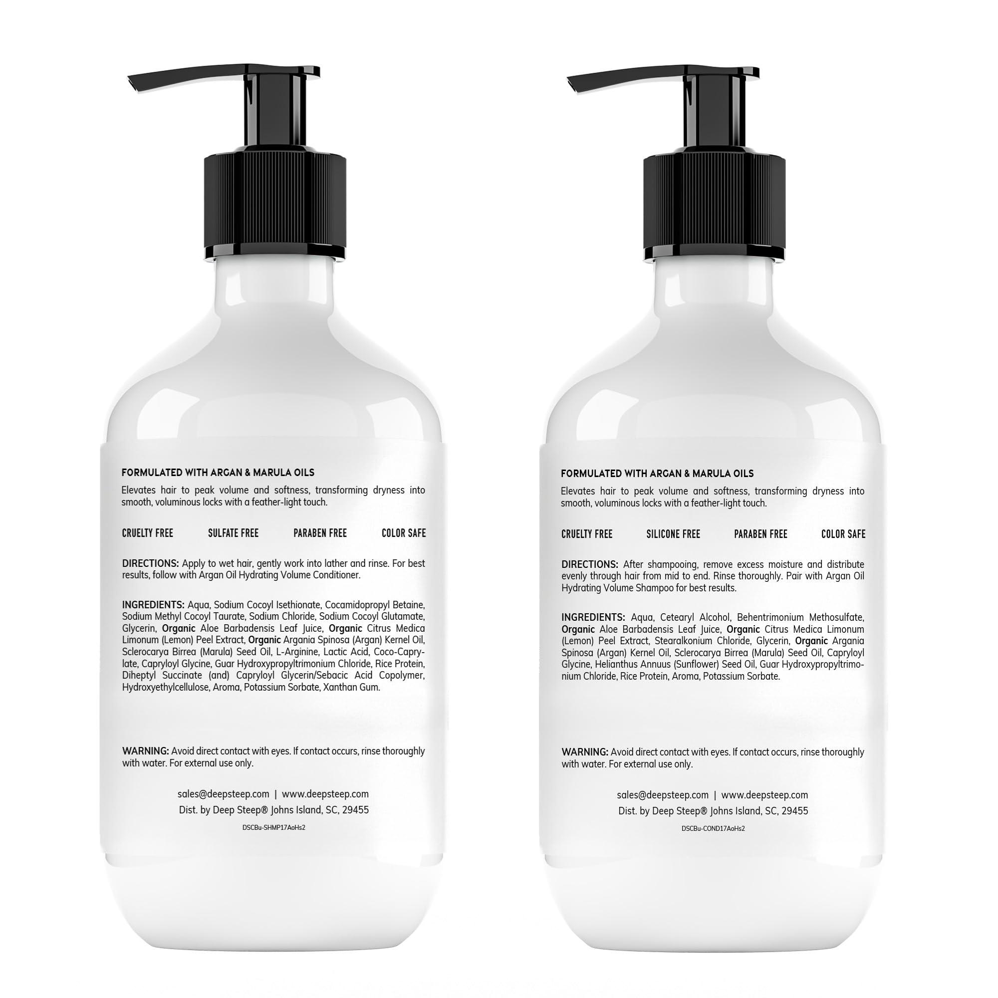 Deep Steep Deep Steep Shampoo & Conditioner, Premium Hair Care (Argan Oil- Hydrating Volume, 10 oz)