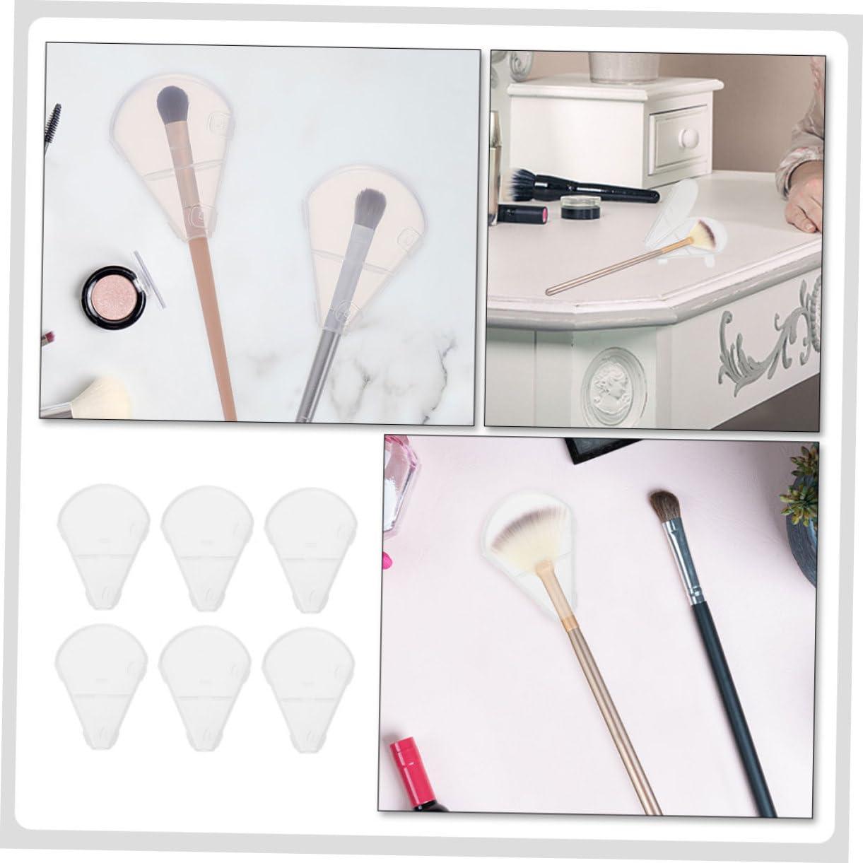 HAPINARY HAPINARY 6pcs Protection Cap Makeup Brush Protector Highlighter Brush Cover Makeup Brushes Protector Brush Cover Cap Double Hair Dye Bowl Makeup Brush Guard Cover Cosmetics Brush Abs White