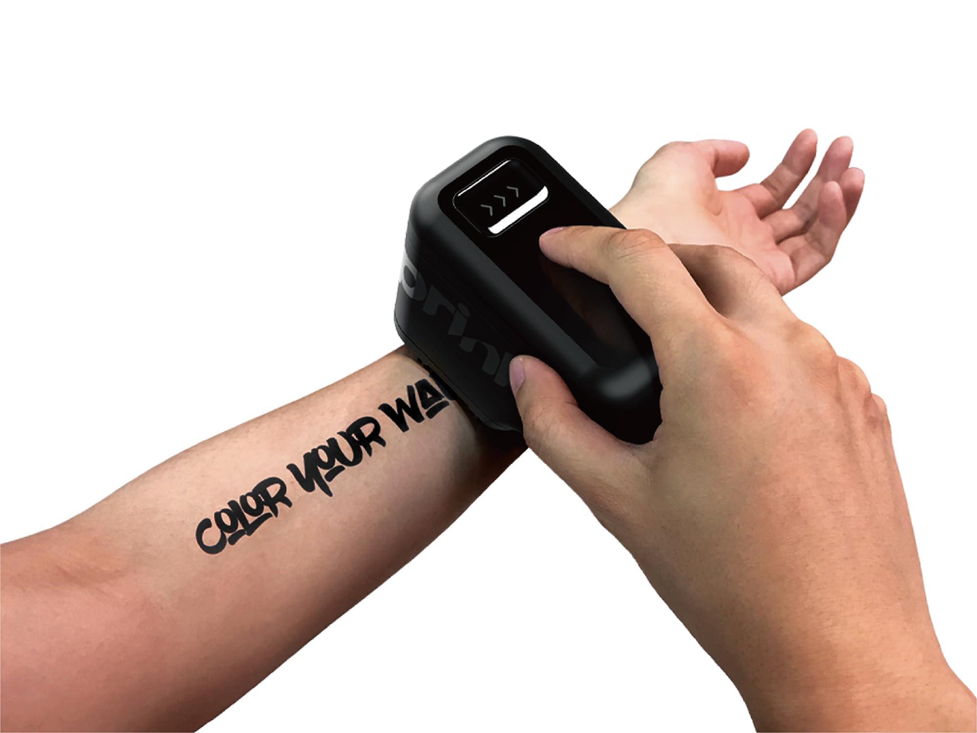 PRINKER. COLOR YOUR WAY Prinker M Black Temporary Tattoo Printer, Custom Tattoos in Seconds, Water-Resistant and Soap-Washable, Android & iOS Compatible, Fun & Easy, Festivals Parties Events, Black Cosmetic Ink Included