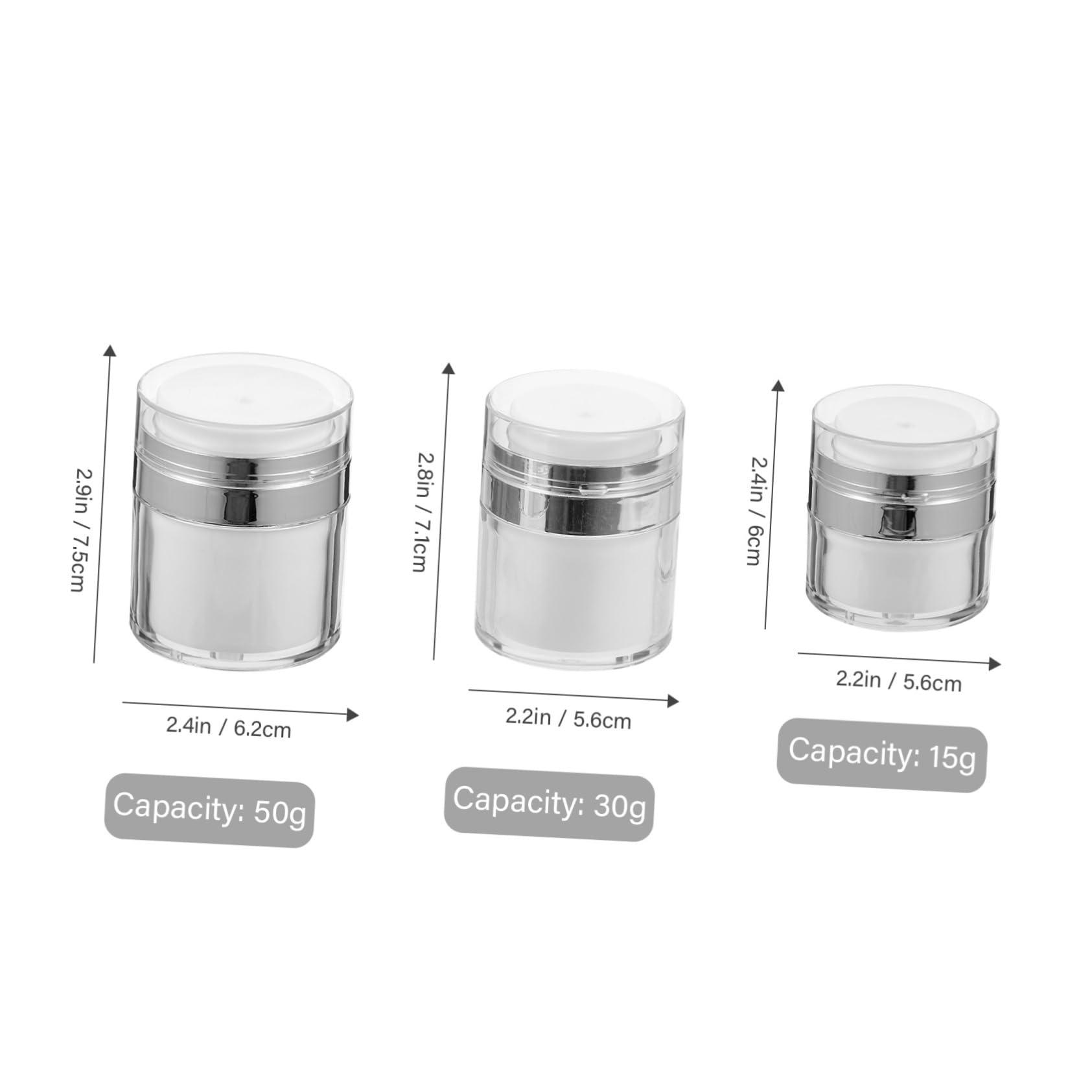 Beaupretty Beaupretty Plastic Shampoo Bottles Clear 3pcs Press Cream Jar Bottles Sun Screens Lotion Lotion Bottle Refillable Bottle Airless Container Cream Dispensers Cream Bottles Pp Vial Travel