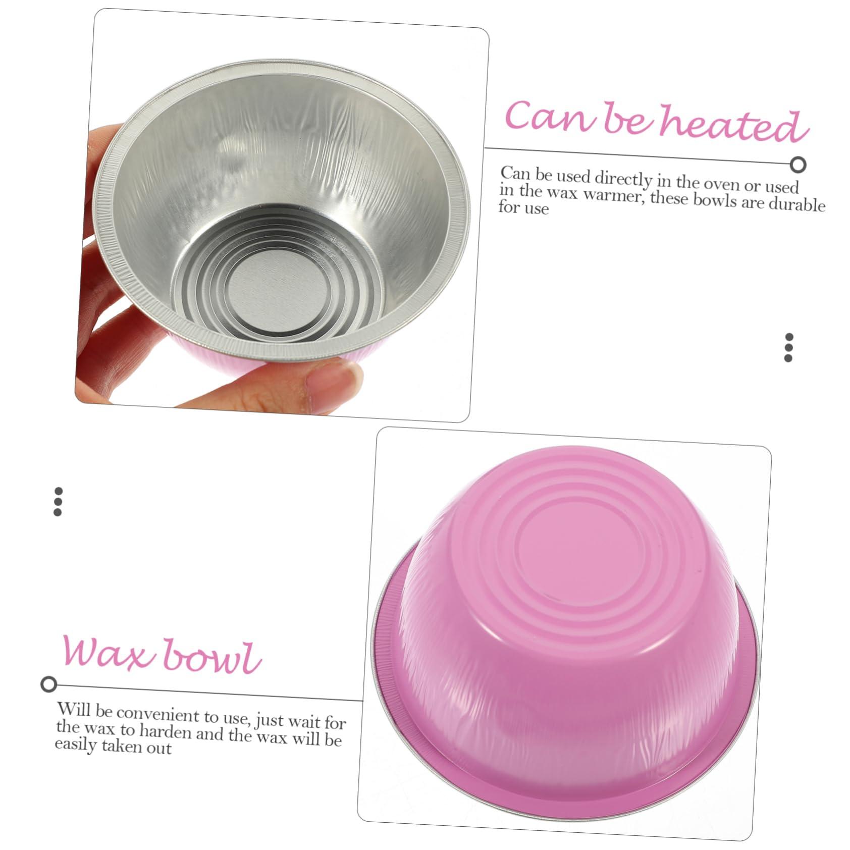 Angoily Angoily 10pcs Wax Melting Bowl Non- Stick Wax Bowl Chocolate Melting Pot Pan Cupcake Pie Aluminum Melting Bowl Liners Chaffing Dish Warmers Bowls Melter Heater Wax Pot Aluminum Foil Pink