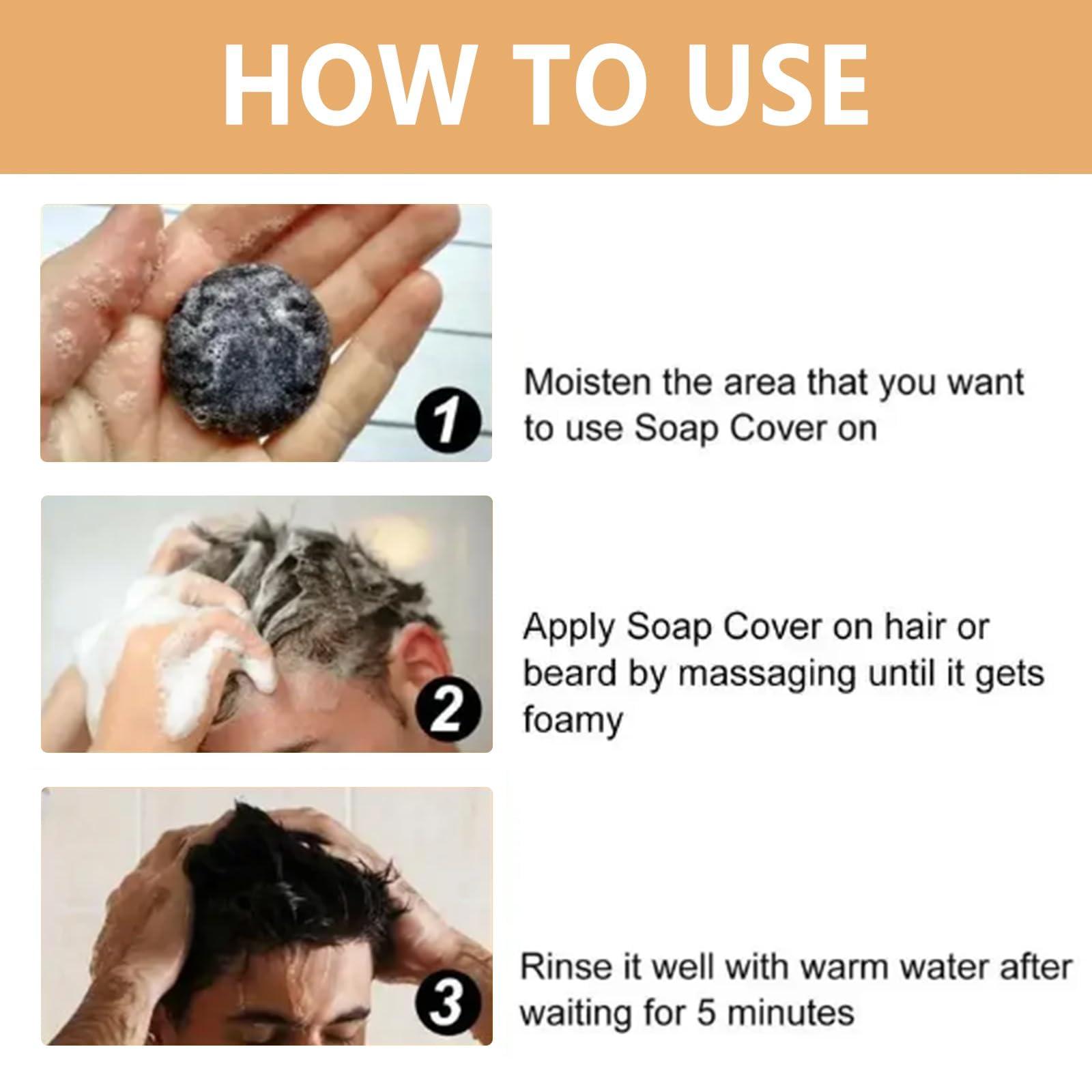 FROBON Gray Hair Reverse Bar(2 pcs)Grey Hair Shampoo Bar for Men and WomenBlack Soap for Grey Hair,Hair Darkening Soap-Deeply Nourishing Ingredients