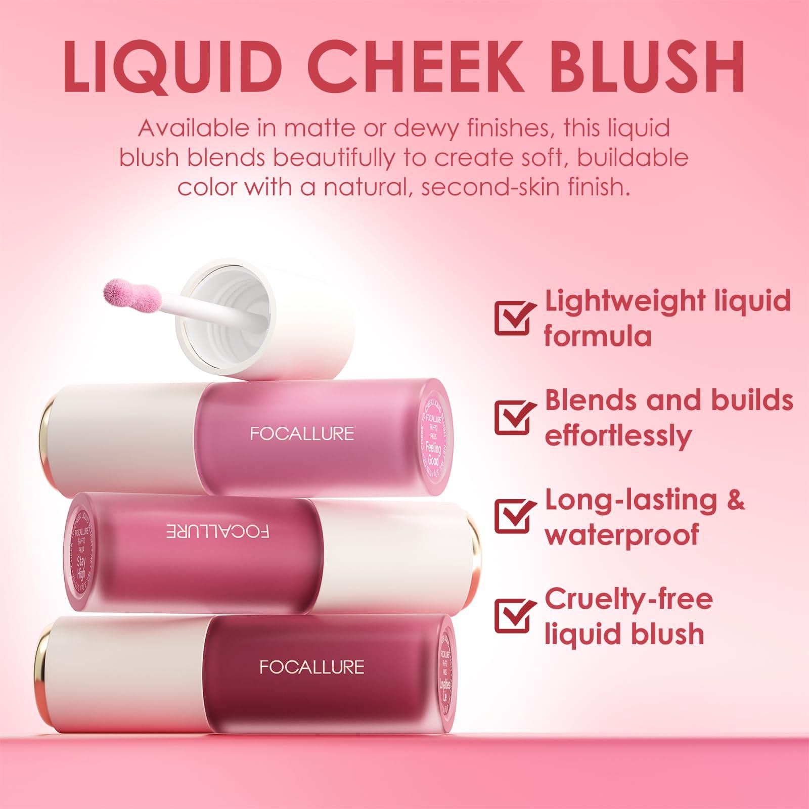 FOCALLURE FOCALLURE Silky Cream Liquid Blush,Leaving a Matte Dewy Makeup Look,Easy to Apply and Create a Healthy Flush,Long Lasting and Lightweight Cheek Blush Face Makeup,LOYALTIES LIE