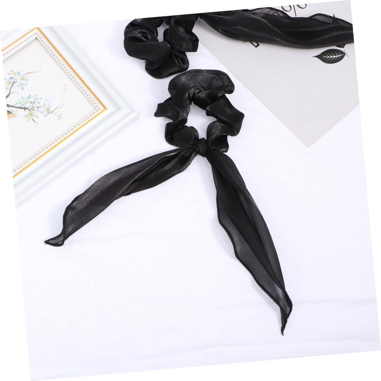 NOLITOY NOLITOY Chiffon Ponytail Scarf 6 Pcs Pigtails Hair Bands Satin Hair Tie Satin Scarf Hair Rings Ponytail Hair Bands Seamless Hair Bands Silk Stretchy Ponytail Ties Long Hair Ring Miss Elasticity Holder