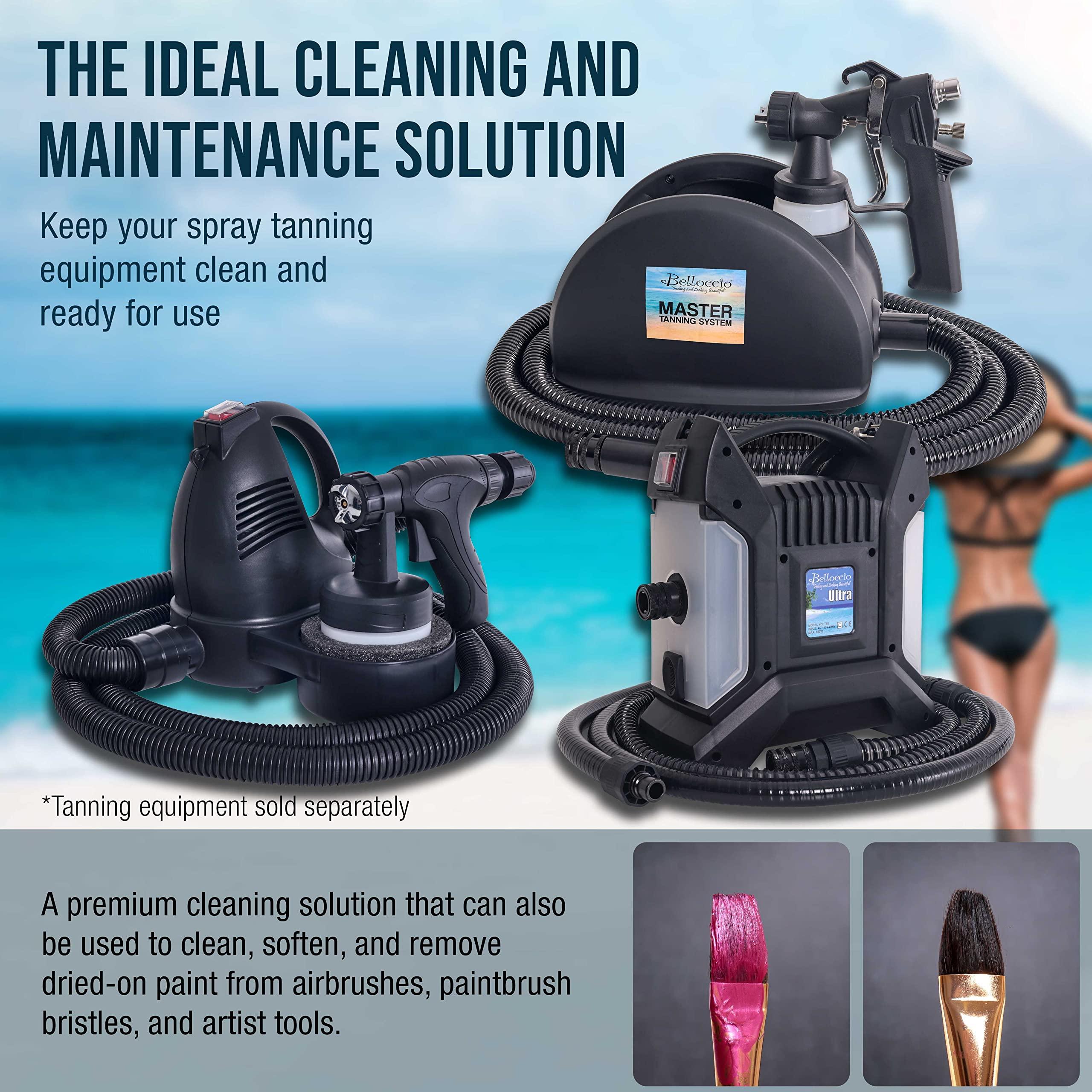 Belloccio Belloccio Spray Tanning Equipment Cleaner, 16 Ounces - Fast Acting Cleaning Solution, Clean All Airbrush Spray Tanning Application Guns, Airbrushes, Equipment System Maintenace - Dried-On Tan Residue