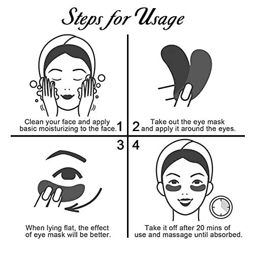 Permotary Permotary 30 Pairs Gel Collagen Eye Pads,Crystal Collagen Under Eye Mask for Moisturizing,Reducing Fine Lines&Dark Circles& Puffy Eyes Under Eye Patch for Women Men, Black