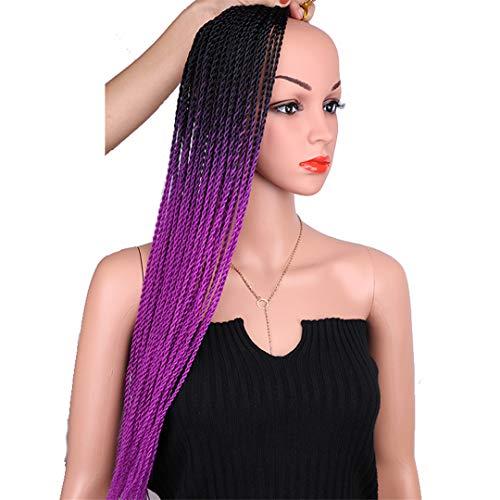 SSJFZM Women's Senegalese Twist Crochet Braids Two Colors Synthetic Long Braiding Hair Box Braids Extensions 22" Pink 22inches 1Pcs/Lot