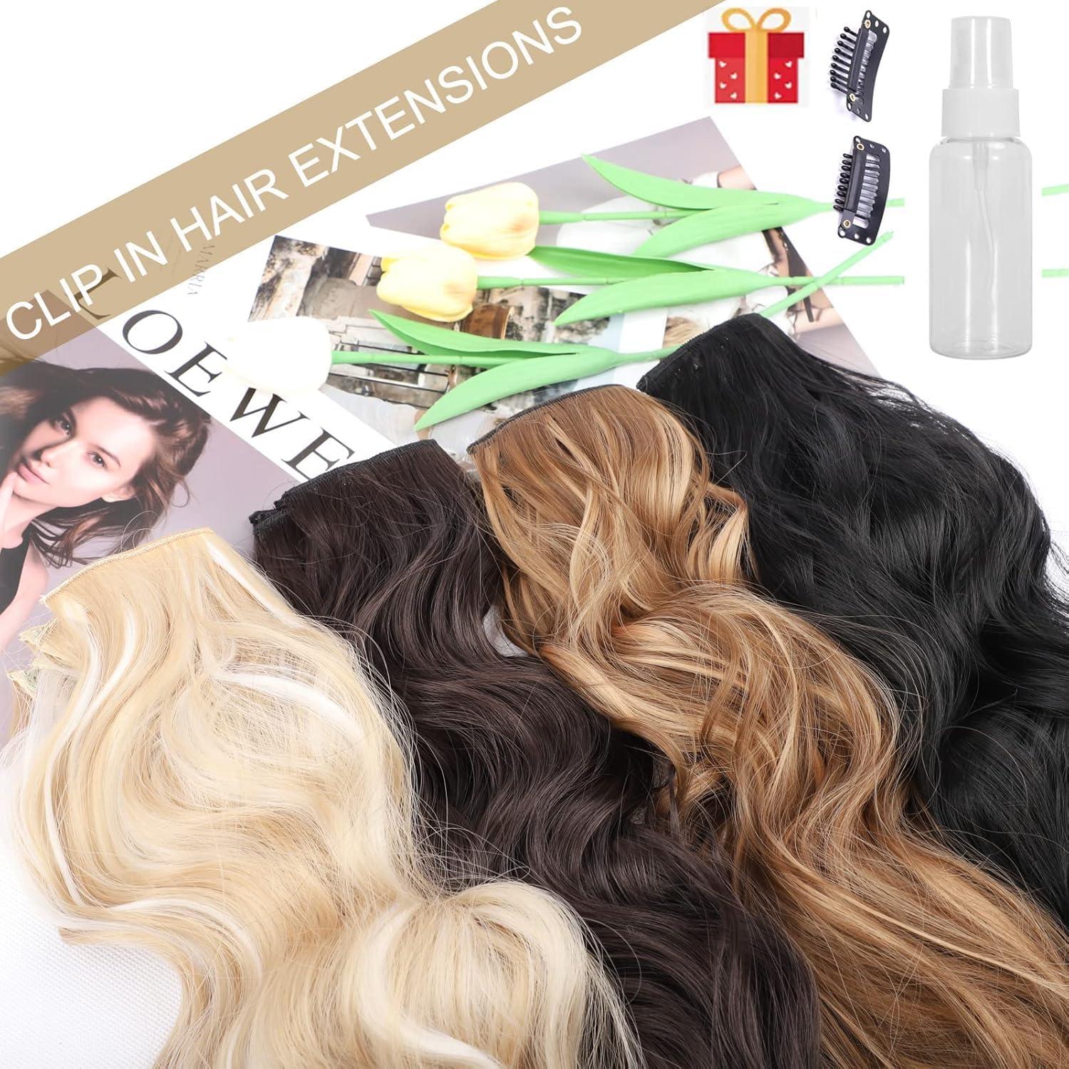 Perience Clip in Hair Extensions for Women 20 Inch Copper Red Hair Extension Long Wavy Hair Extension Thick Hairpieces Clip in Hair Extensions Long Hair Extension (20INCH, 30/44B)