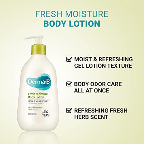 Derma B Derma B | Fresh Moisture Body Lotion | Lotion for Extremely Dry Skin | Intensive Skin Moisturizing | Fast-Absorbing & Long-Lasting Moisturizer | Natural Deodorant Cream | Body Care | 3.5 fl oz (400ml)
