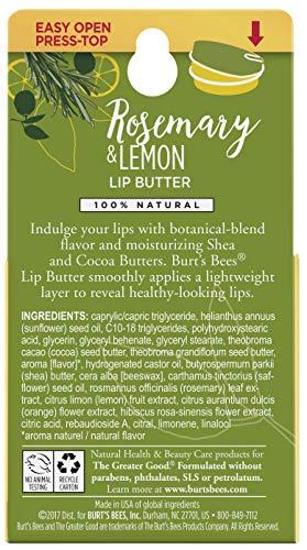 Burt\'s Bees Burts Bees Rosemary and Lemon Lip Butter Unisex Lip Balm 0.4 oz
