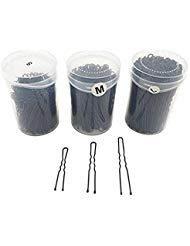 ASTRQLE 1Box 160PCS Black Bobby Metal Pins Waved U Shaped Hair Pins Bun Pins Hair Slides Grips Hair Accessory For Women Girl Buns Up-Dos (5.2cm /2 Inches)