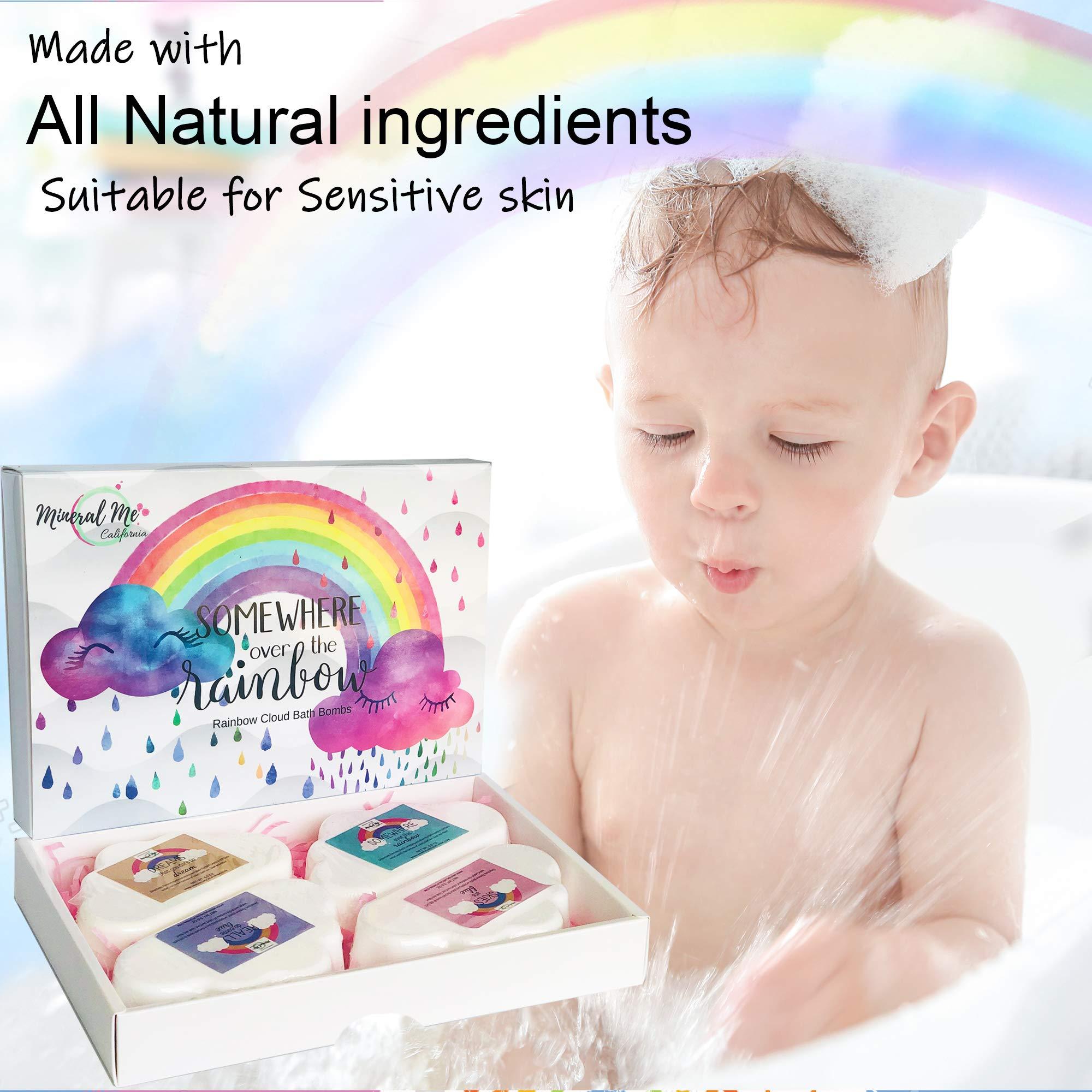 Mineral Me California Rainbow Bath Bombs Gift Set and Mermaid Bath Bombs for Girls with Jewelry Inside Plus Jewelry Box - Family Pack
