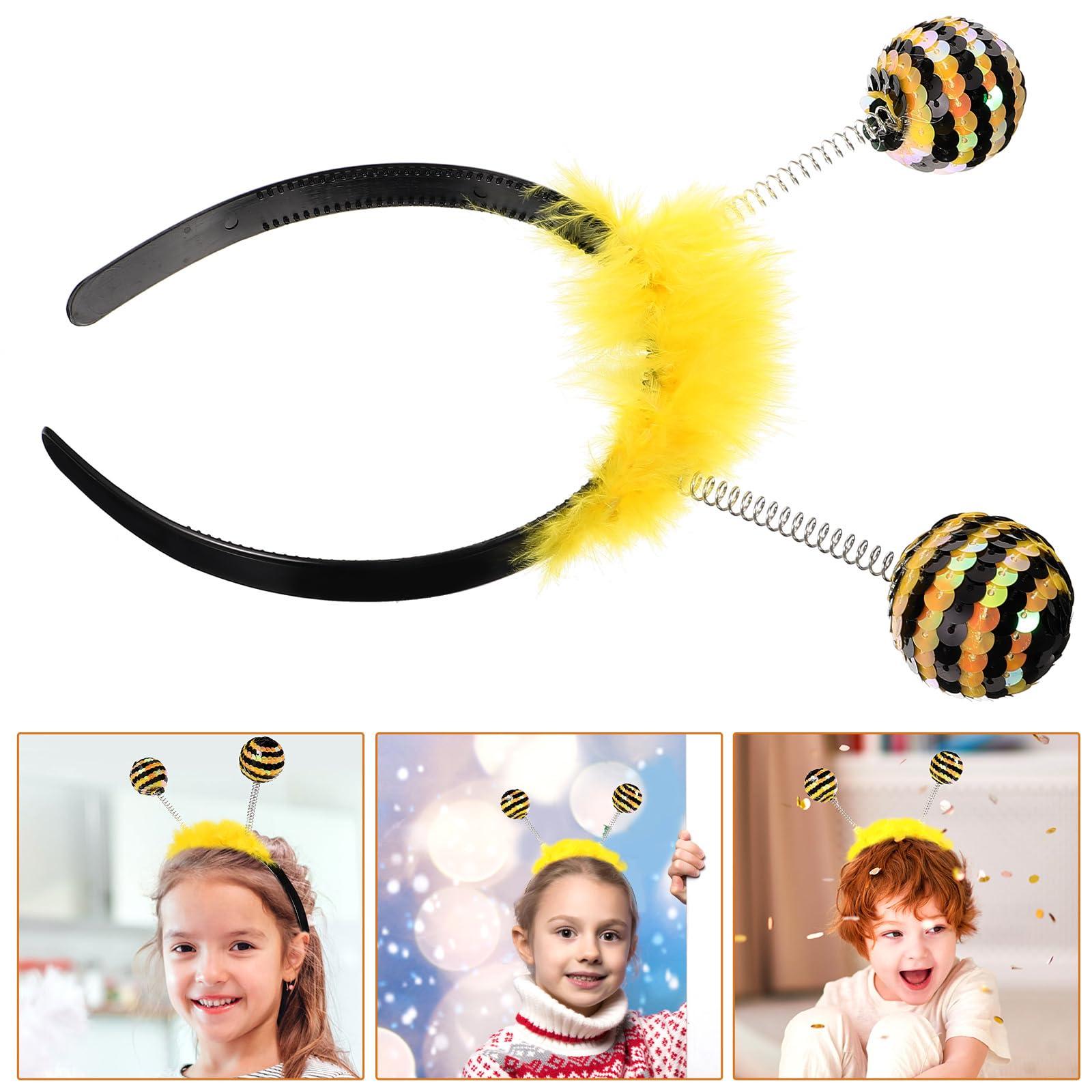 OSALADI OSALADI Hair Ties Halloween Bee Headbands Bee Hair Bands Antenna Headband Hair Bands Bee Tentacle Headbands for Adults Bees