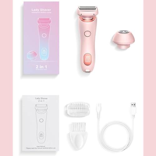 Buqfhj Smooth Shave Razor, Belarae Brazilian Shaver, Smoothshave Razor, Beauty Bloom Shaver Pro, Shaver for Women, 2 in 1 Electric Shaver Razors for Women (Pink)