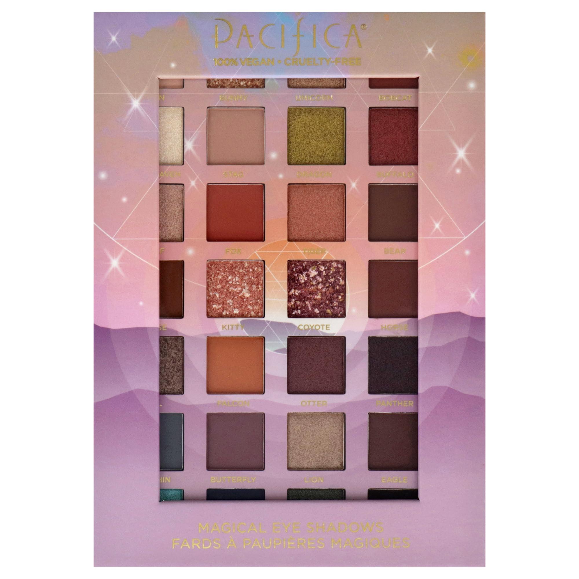 Pacifica Pacifica Eyeshadow Palette  Animal Magic with Colorful Blendable Shades, Highly Pigmented Mineral Eyeshadow, Talc-Free, Vegan & Cruelty-Free, 0.89 oz (28 Shades)