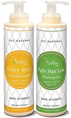Nature Lush Nature Lush Organic Argan Anti-Hair Loss Shampoo with Rich Vitamins – Sulfate Free & Rich Saw Palmetto DHT Hair Root Treatment – for Men & Women - 100% Pure, Natural – All Hair Types (250 ml)