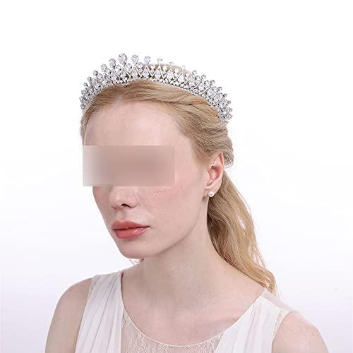 Lllunimon Lllunimon Full Cubic Zirconia Crown for Women,Classic Elegant Bridal Zircon Crowns,Shinny Hair Accessories for Wedding,Pageant, Party