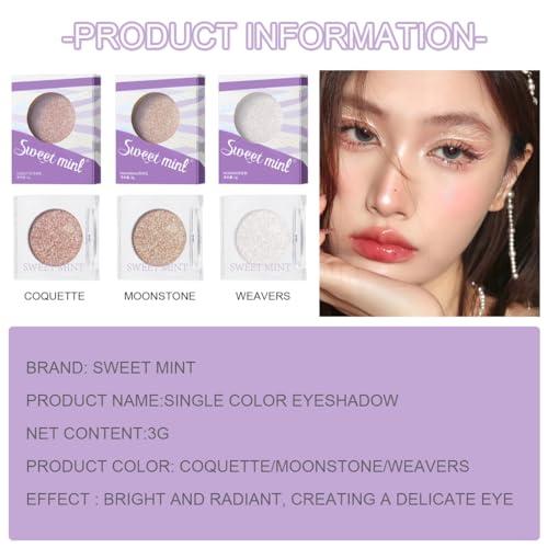 Lingyun Lingyun Shimmer Glitter Eyeshadow Palette,Korean Eye Glitter Highlight Shimmer Eye Makeup Sparkly Silver Eye Shadow, Ultra-Blendable,Long Lasting (Weavers)