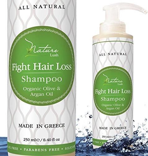 Nature Lush Nature Lush Organic Argan Anti-Hair Loss Shampoo with Rich Vitamins – Sulfate Free & Rich Saw Palmetto DHT Hair Root Treatment – for Men & Women - 100% Pure, Natural – All Hair Types (250 ml)