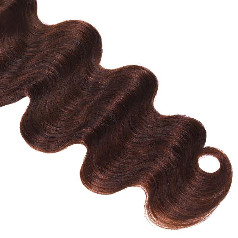 Lukcttr Copper Brown Bundles Color #33 Body Wave Human Hair Bundles Brazilian Virgin Hair 14 14 14 Inch Reddish Brown Body Wave Bundles Human Hair #33 Copper Red Bundles