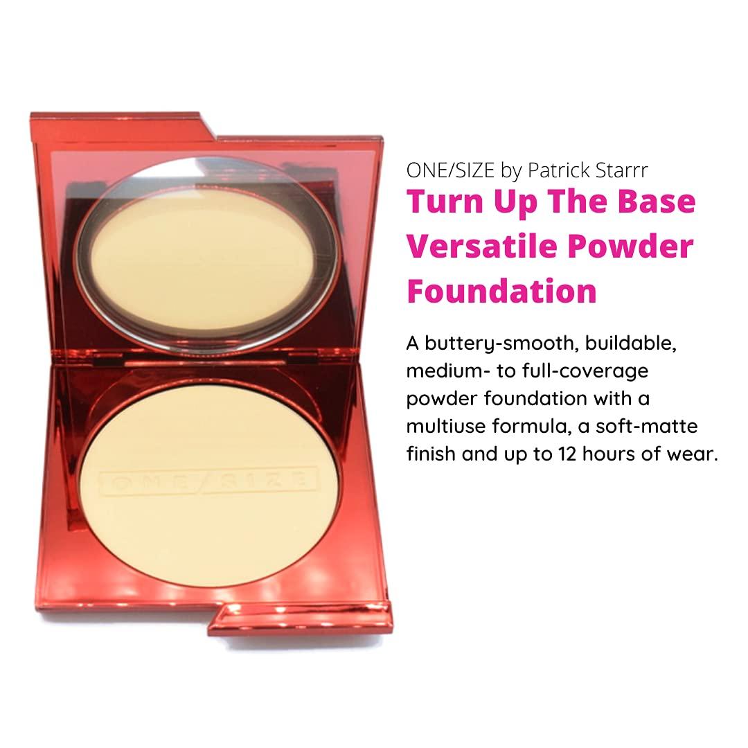 One size One size Patrick Starrr Turn Up The Base Versatile Powder Foundation - Light 4 (G) Light, Golden Undertones Face Pressed Makeup Medium-to-Full Coverage, Soft Matte Finish 0.28 Ounce