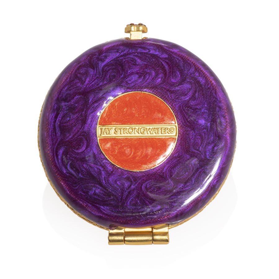 Jay Strongwater Jay Strongwater Angela - Floral Round Compact Mirror