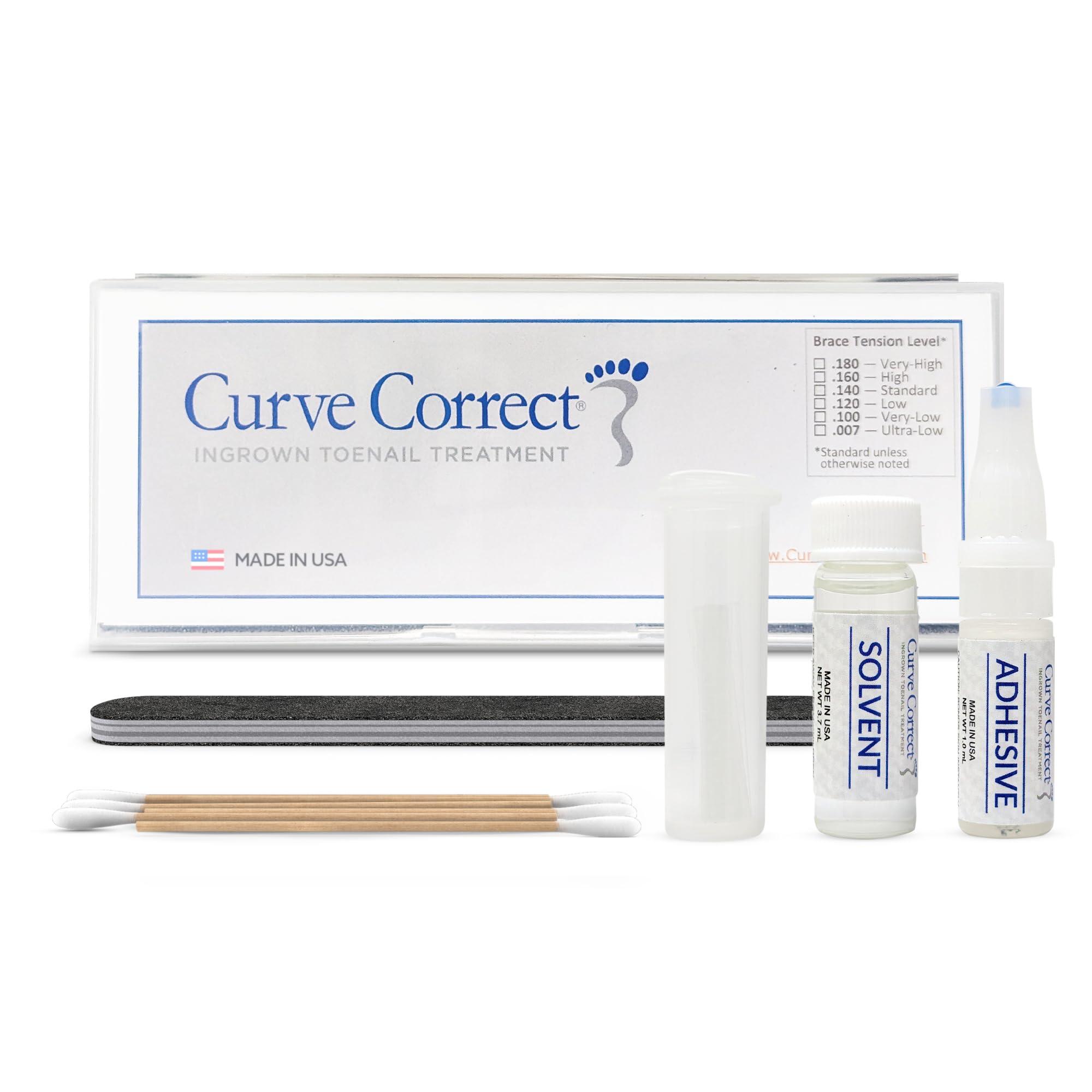 CurveCorrect CurveCorrect Ingrown Toenail Home Treatment | Ingrown toenail Correction kit, Includes Ten Standard Big Toe Nail Braces.