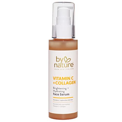By Nature From New Zealand By Nature Vitamin C + Collagen Face Serum - Restore and Energize Tired Skin with Brightening Vitamin C, Plumping Collagen, Plus Texture Enhancing Turmeric - Premium Skin Care Serum for Face - 3fl. oz.
