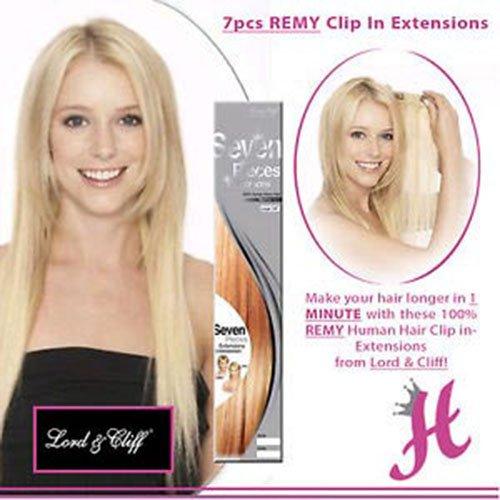 Lord and Cliff LORD & CLIFF SEVEN PIECE STRAIGHT REMY HAIR CLIP IN EXTENSION 20" BLONDE BROWNIE
