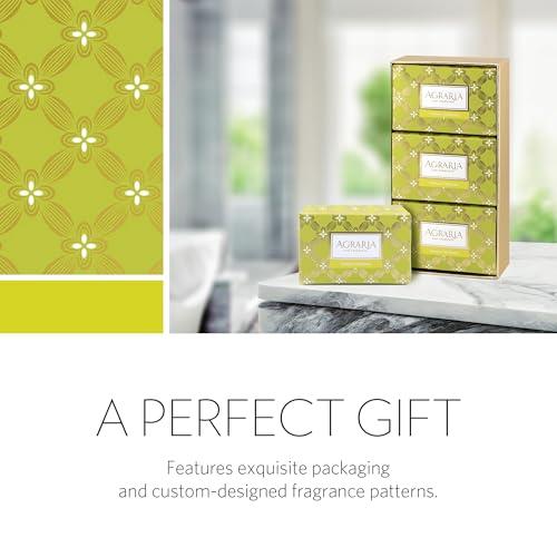 AGRARIA AGRARIA Luxury Bath Collection Lemon Verbena Bar Soap, Moisturizing Body Bar Soap, Shea Butter & Kukui Oil Bar Soap for Men and Women Gift Bundle