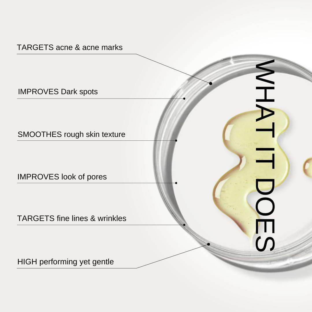 Oxygen Magnesium Private Limited The Formular\'x 0.1% Retinol + 0.5% Granactive Retinol Gentle Complex Serum With Niacinamide & Bakuchiol | For Acne, Acne Marks, Dark Spots, Wrinkles, & Pores Brightening Face Serum 30G