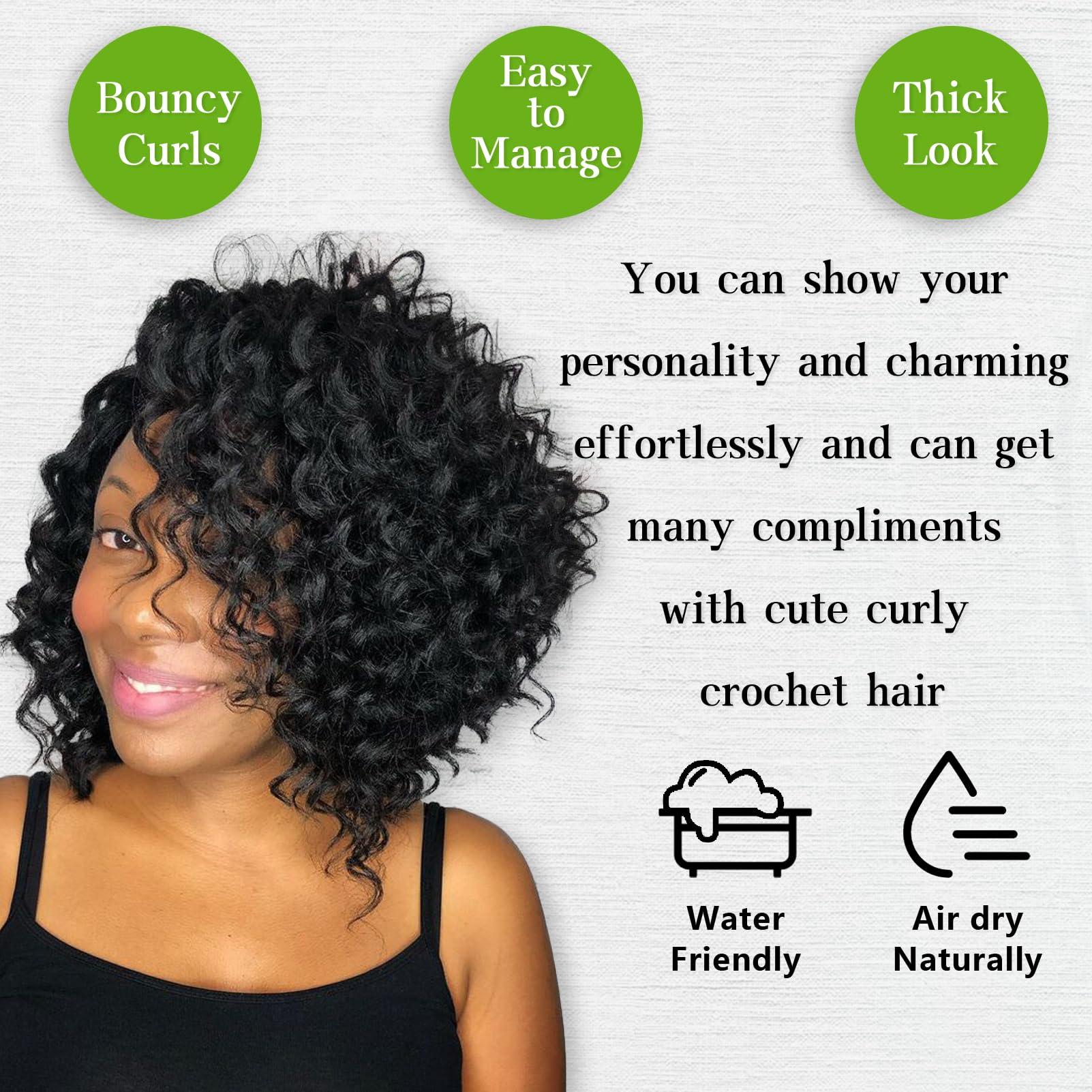 GOWIT Gowit Gogo Curl Crochet Hair 10 Inch 6 Packs Short Curly Crochet Hair for Black Women Honey Blonde Deep Ocean Wave Crochet Hair Synthetic Crochet Braids 10\",27#)