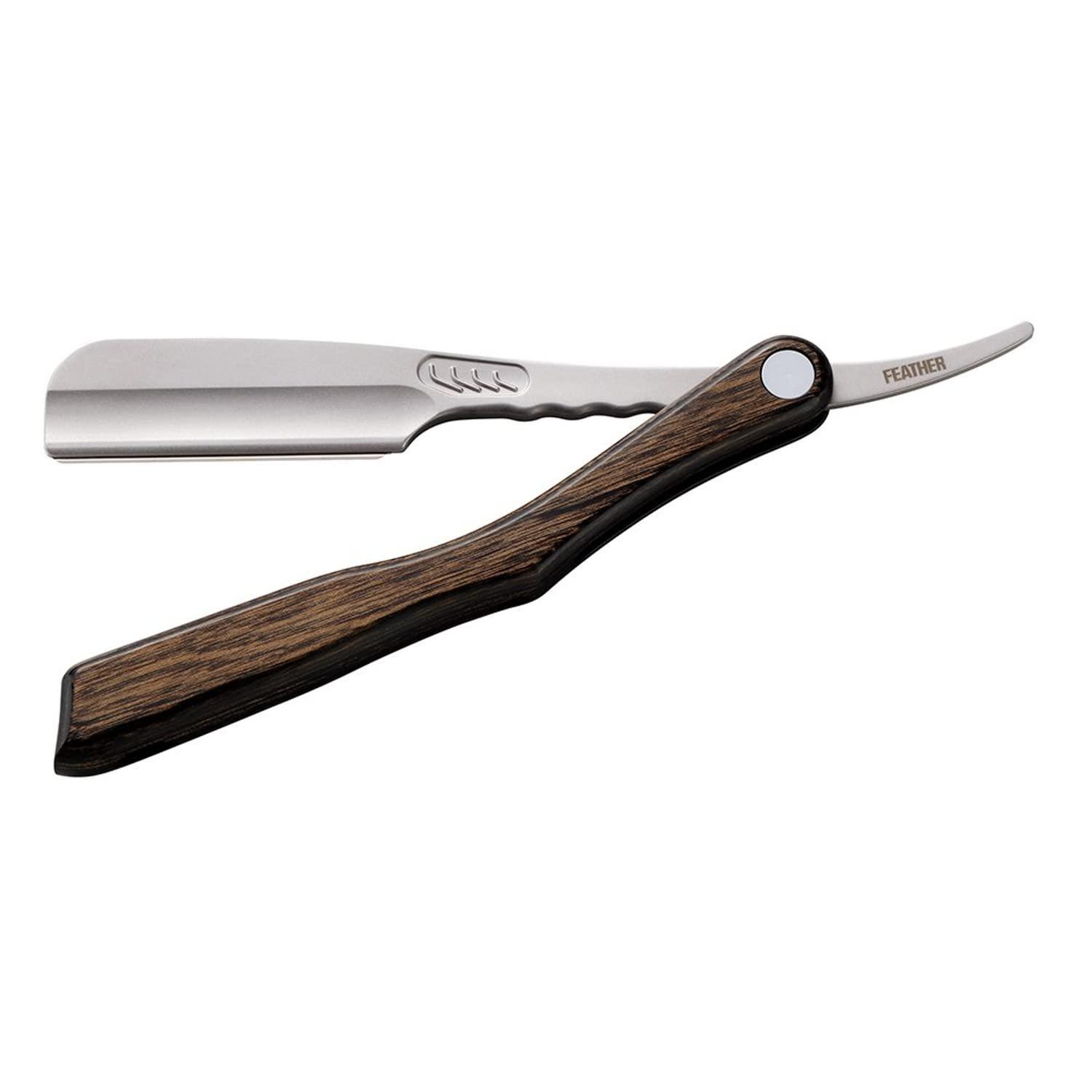 Feather Feather Artist Club SS Wood Folding Straight Razor