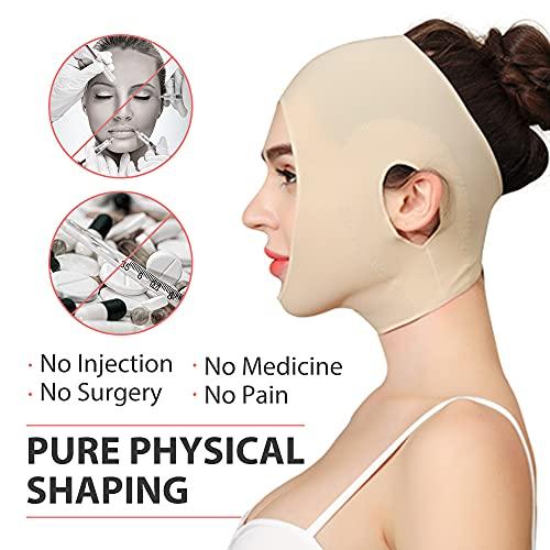 JLK-ZHOU JLK-ZHOU Reusable Chin strap, Slimming Strap Face Lift Tape, V Line Lifting Face Mask, Double Chin Reducer Face Neck Slimmer Tighten and Lift Facial Skin (L)