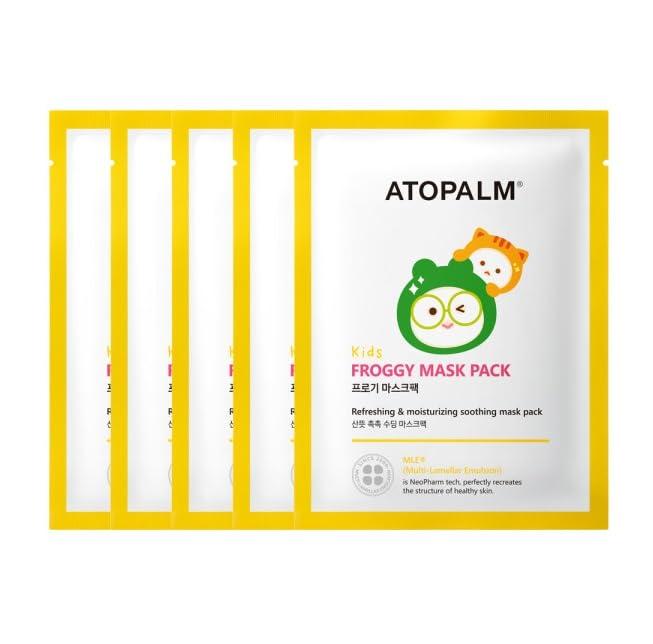 ATOPALM ATOPALM KIDS FROGGY MASK PACK 1 BOX (5 Sheets), Revitalizing Moisturizing MLE Mask Pack, Korea