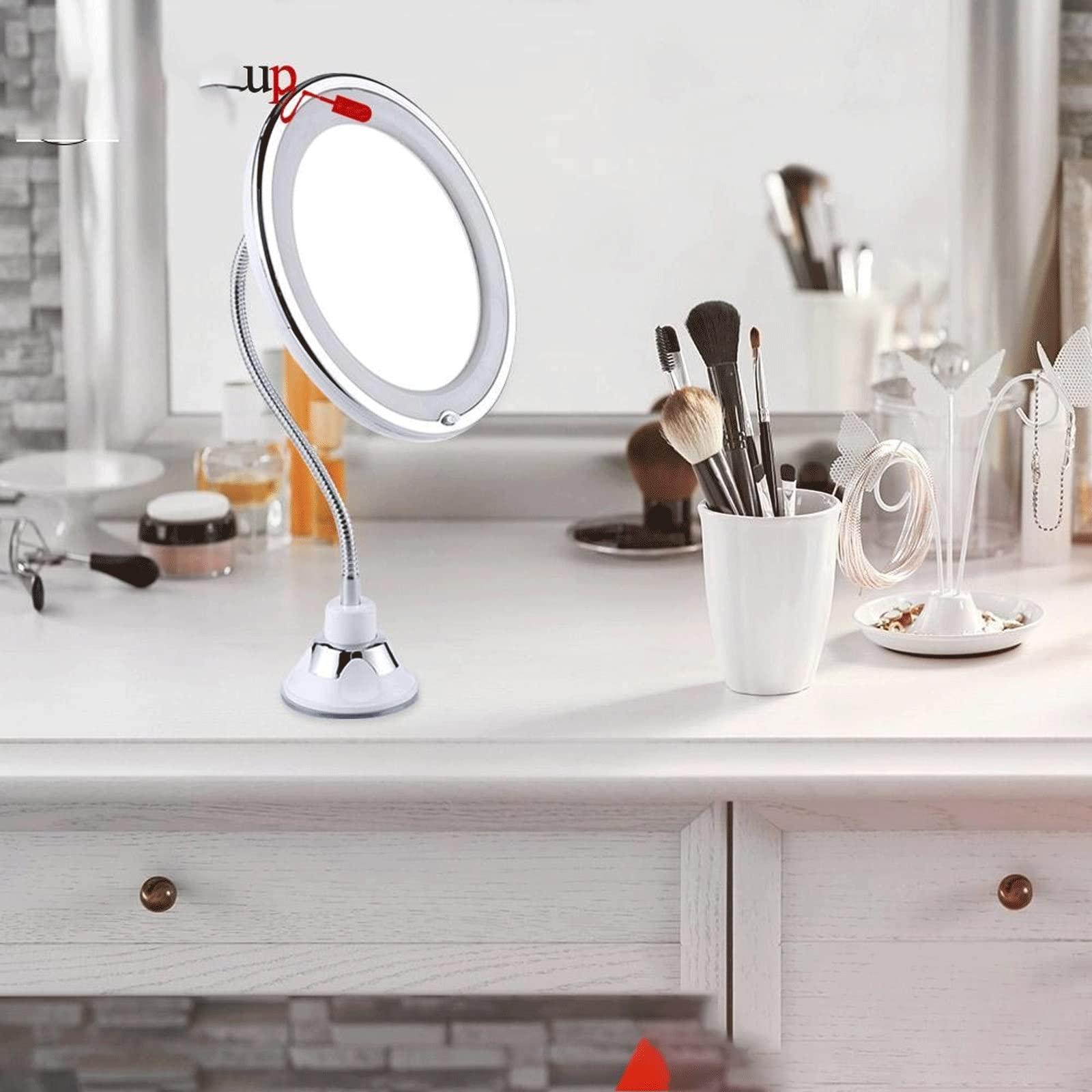 JAJKAFCL JAJKAFCL Mirror Suction Cup Cosmetic Mirror 360 Rotation Mirror LED Suction Cup Shower Shave Make Up Fog Free Flexible Mirror