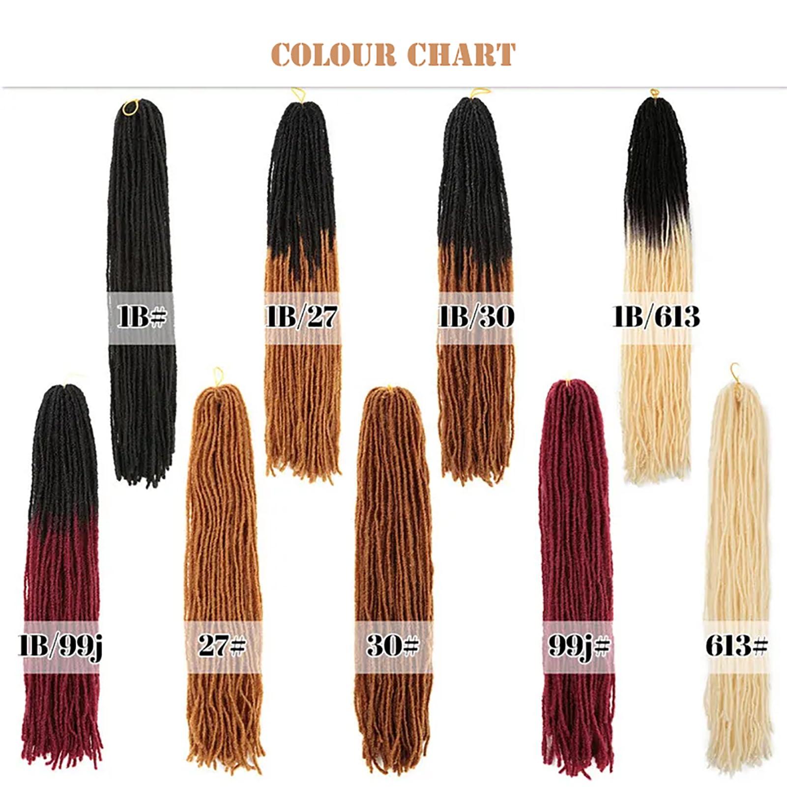 Aosome 18\" 1/4Packs Fuax Locs Crochet Hair Thin Soft Faux Locs Micro Dreads Sister Locks Crochet Braids Hair Extensions (TBUG#, 4Packs(108pcs))