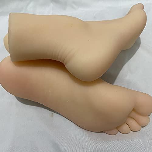 JHAIB 1 Pair of Silicone Feet Female Model feet can Display Jewelry Sandals Shoes Socks Artistic Sketches (with Pink Nail)