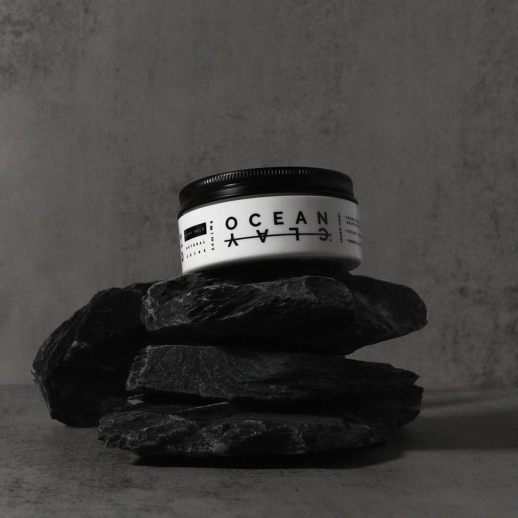 (SHEHVOO) (SHEHVOO) Ocean Clay - Premium Mens Hair Styling Clay - Firm Hold + Natural Shine - Sulfate & Paraben Free (2.4 oz)