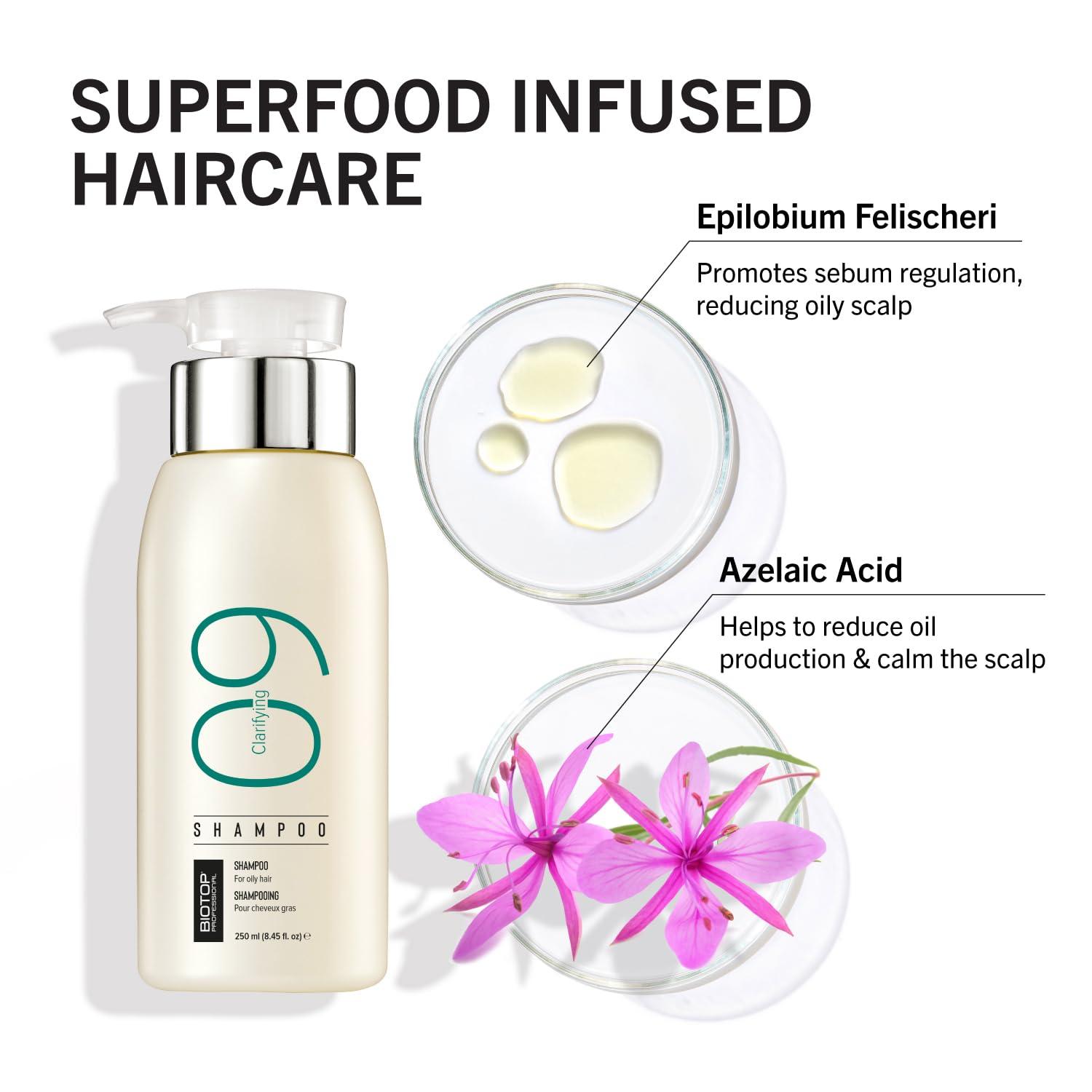 Biotop Professional Biotop Professional 09 Clarifying Shampoo - Gentle Shampoo & Scalp Cleanser for Build Up - Formulated with Azelaic Acid to Calm the Scalp & Reduce Oil Production - Cruelty-Free Hair Care (8.45oz)