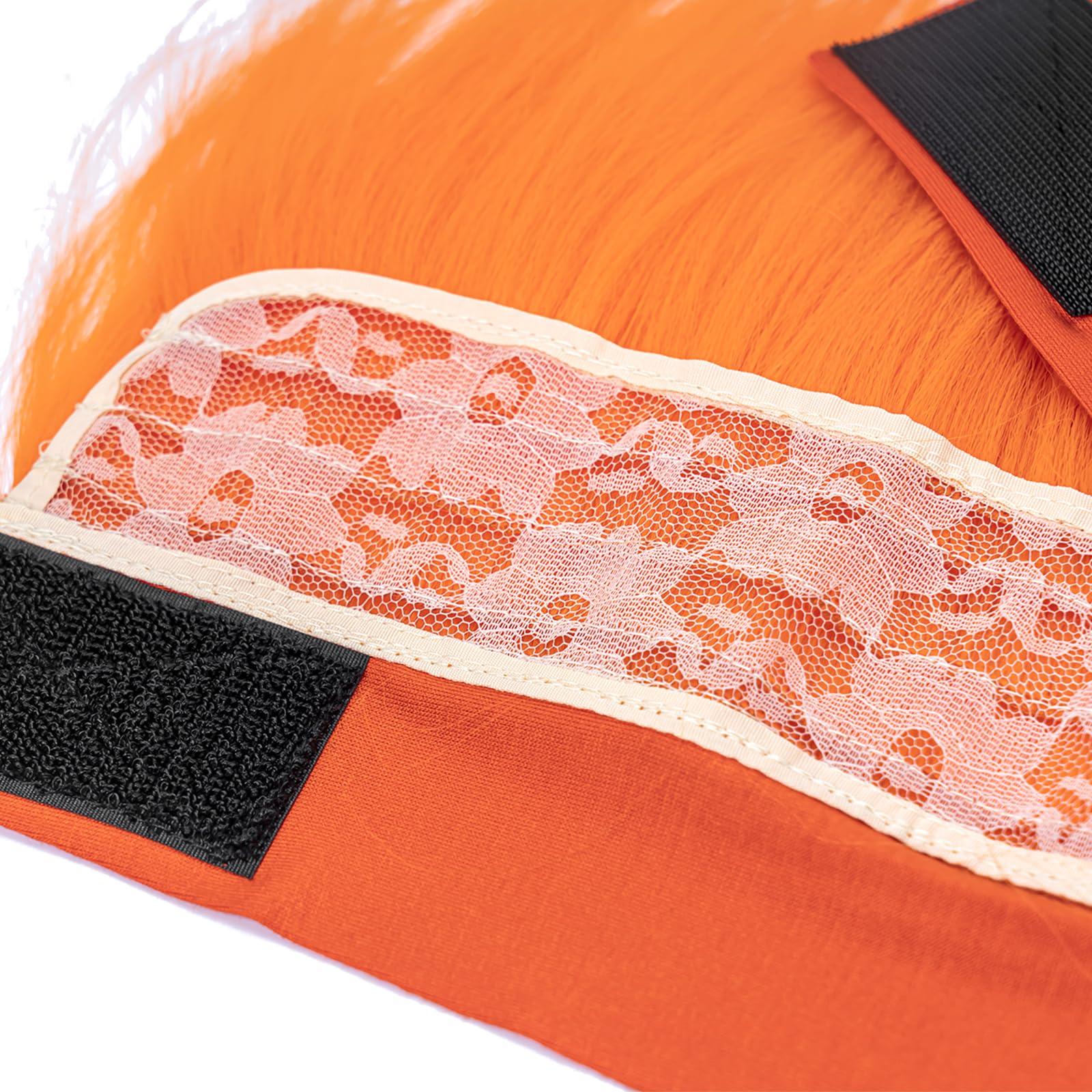 DSKOBT DSKOBT 3 Angry Flame Costumes Hairy Headbands Hats Red Stripes Ties Orange Balls Nose Halloween Role Playing Costumes (orange)