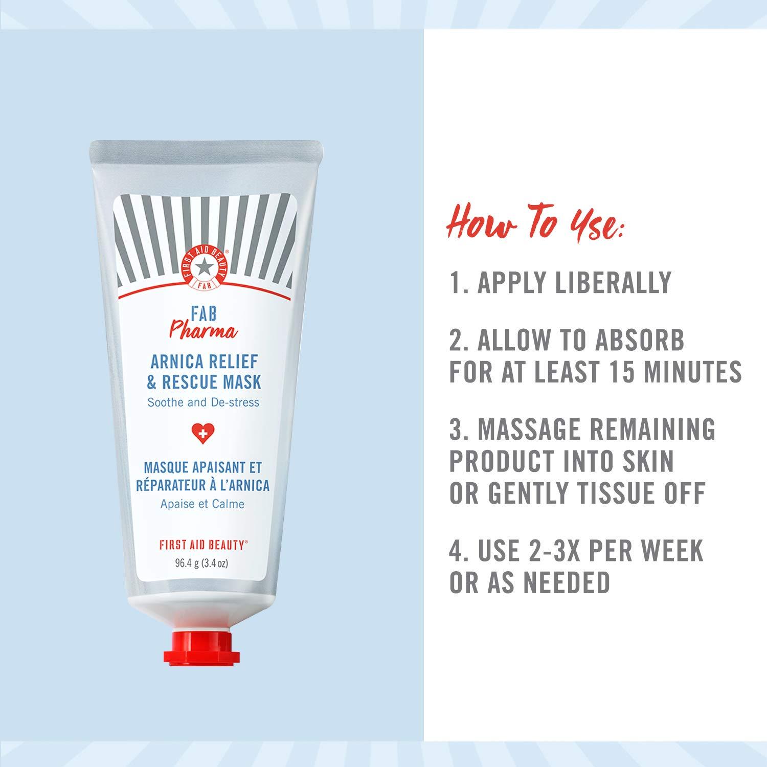 First Aid Beauty First Aid Beauty FAB Pharma Arnica Relief & Rescue Mask – Soothing Leave-On Face Mask for Dry Skin - 3.4 oz.