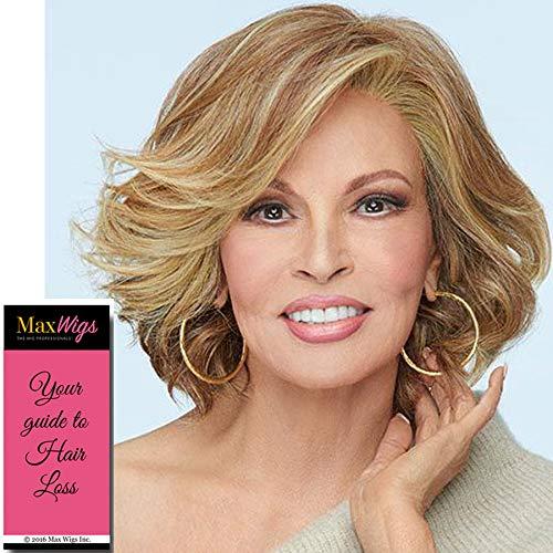 Raquel Welch & Maxwigs Flirt Alert Wig Color RL8/29 HAZELNUT - 10\" Long Chopped Bob Wavy Modern Tru2Life Heat Friendly Synthetic Lace Front Monofilament Part Bundle MaxWigs Hairloss Booklet