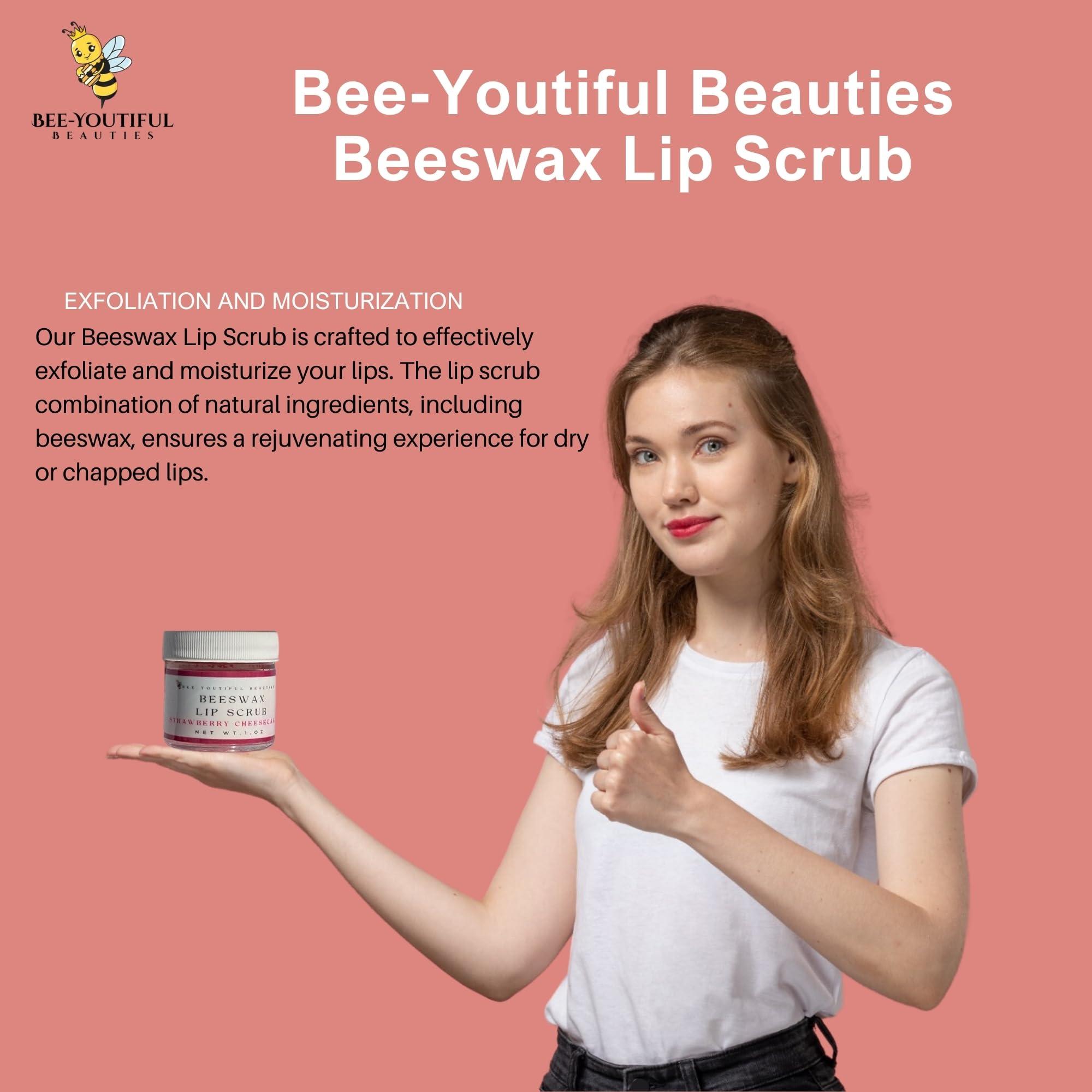 Bee-Youtiful Beauties Bee-Youtiful Beauties Beeswax Lip Scrub | Moisturizing Lip Exfoliator Scrub for Dry Lips | Lip Scrubber Exfoliator | Great for Smokers Lips (Sweet Cheeries)