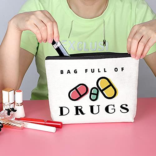 Sudopo Java Wood Pill Pouches for Medicine Fun Travel Zipper Makeup Bag Medicine Organizer Bag Female doctor Gifts Dental Assistant GiftsFemale Friend Patient Gift