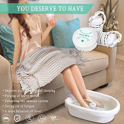 Lecaung Ionic Detox Foot Bath Machine, Personal Ionic Foot Cleanse Ionic Foot Bath SPA Machine Foot Detox System for Home Beauty Salon Spa With Basin, 100 Liners
