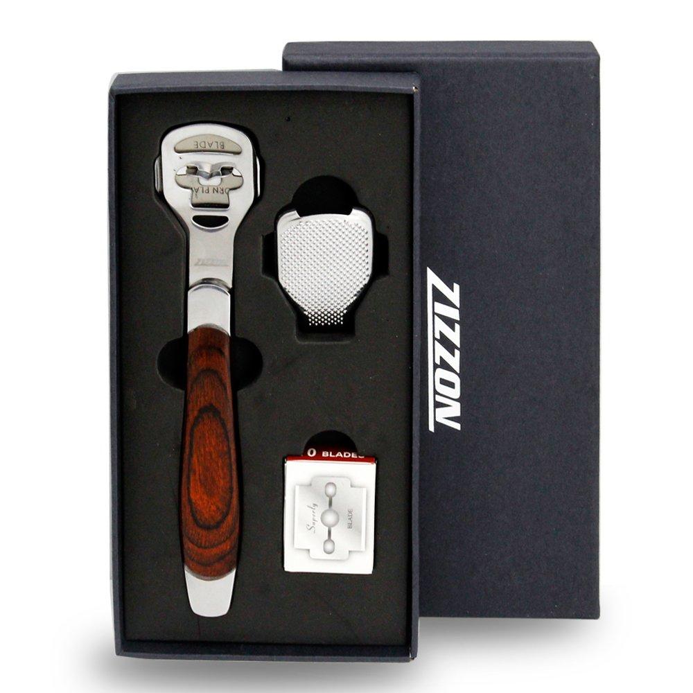 ZIZZON ZIZZON Foot Care Pedicure Callus Shaver Hard Skin Remover Wood Handle 10 Blades ZIZZON