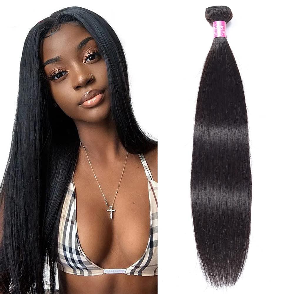 FQ FQ Straight Hair One Bundle 22 inch 100% Unprocessed Peruvian Virgin Human Hair Straight Bundles Double WeftStraight Human Hair Extensions 100g/bundle Natural Color