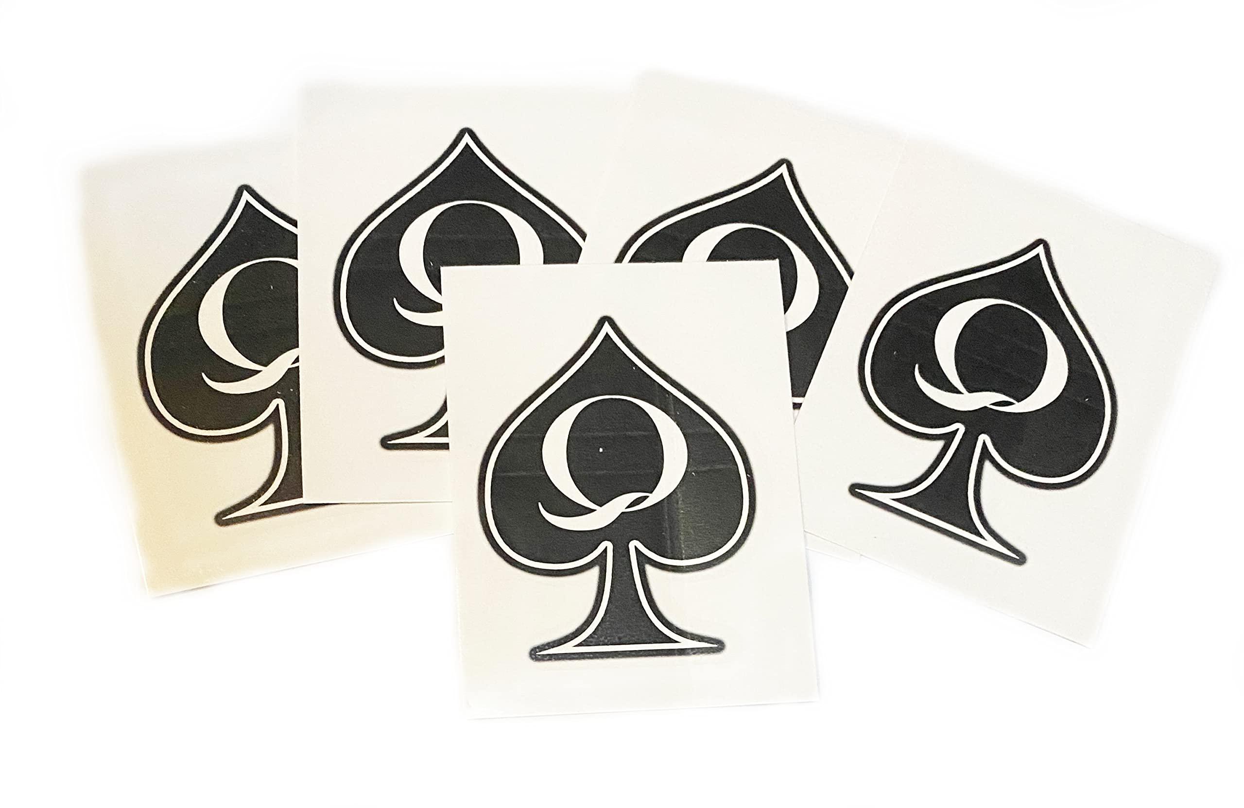 SpadesCastle 5pc Large Temporary Tattoo Queen of Spades BBC QOS